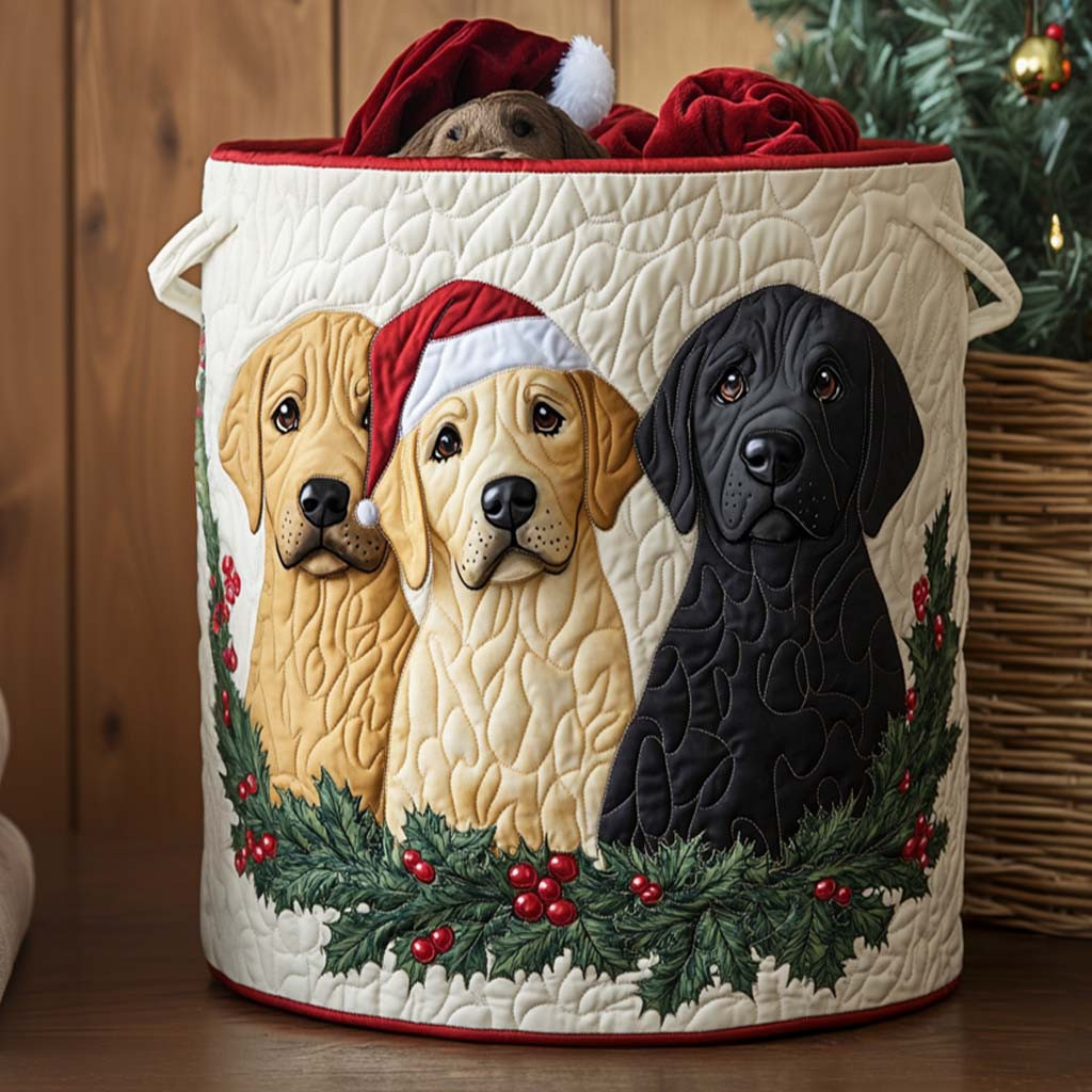 Holiday Trio Quilted Laundry Basket Biggest Laundry Basket Labrador Gifts For Him Her