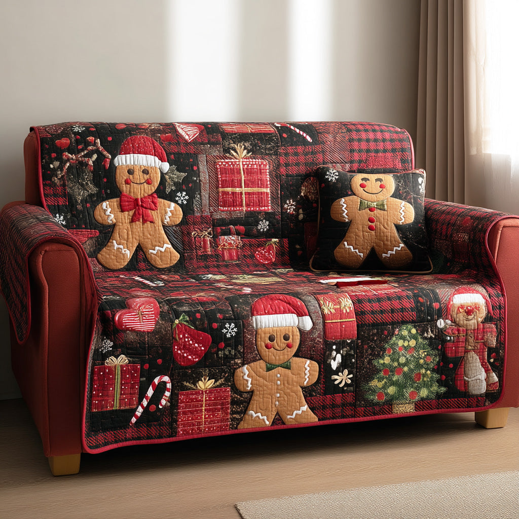 Holiday Warm Wishes Quilted Sofa Cover Furniture Slipcovers Christmas Ideas For Her