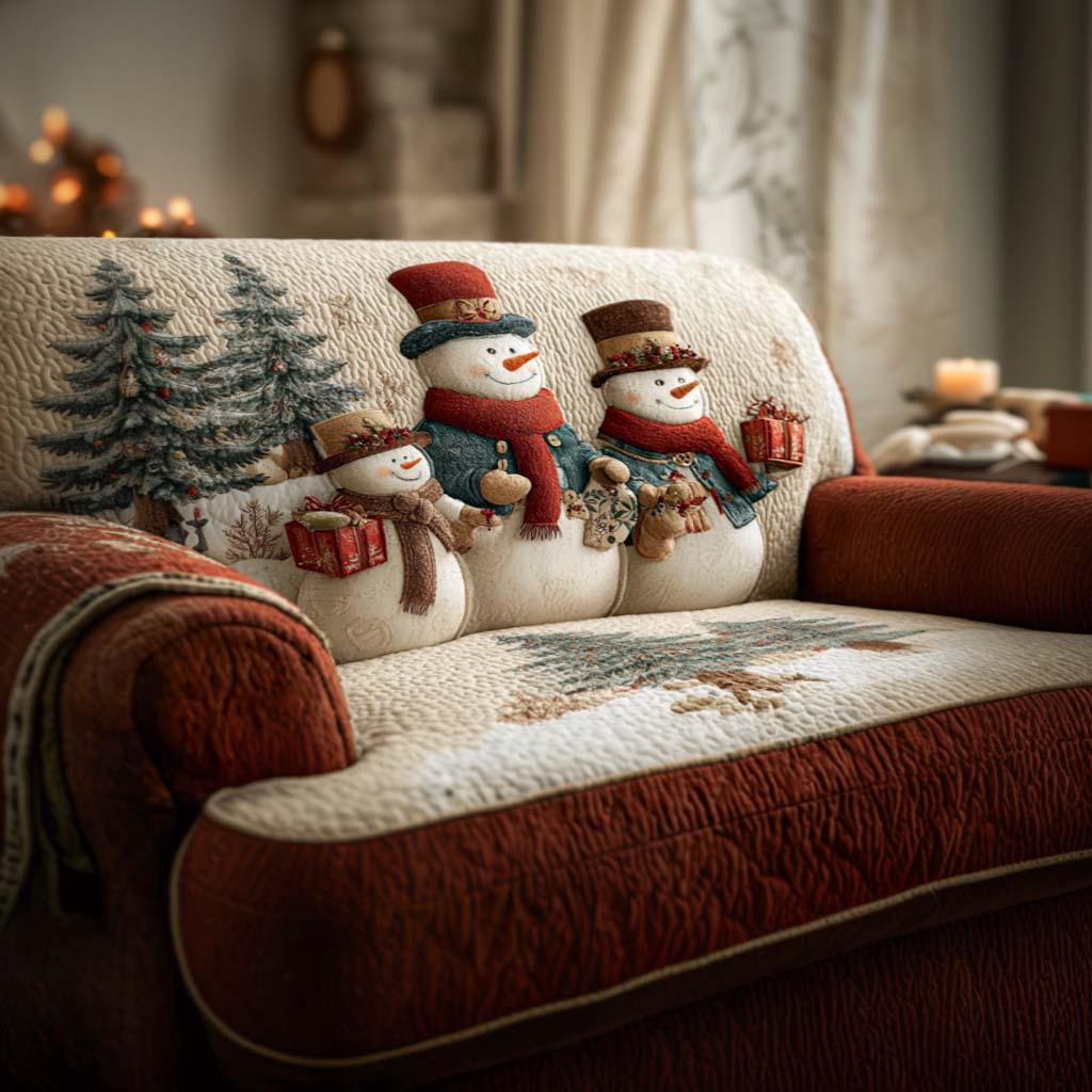 Holiday Whimsy Quilted Sofa Cover Sofa Cover Set Secret Santa Pressent Ideas