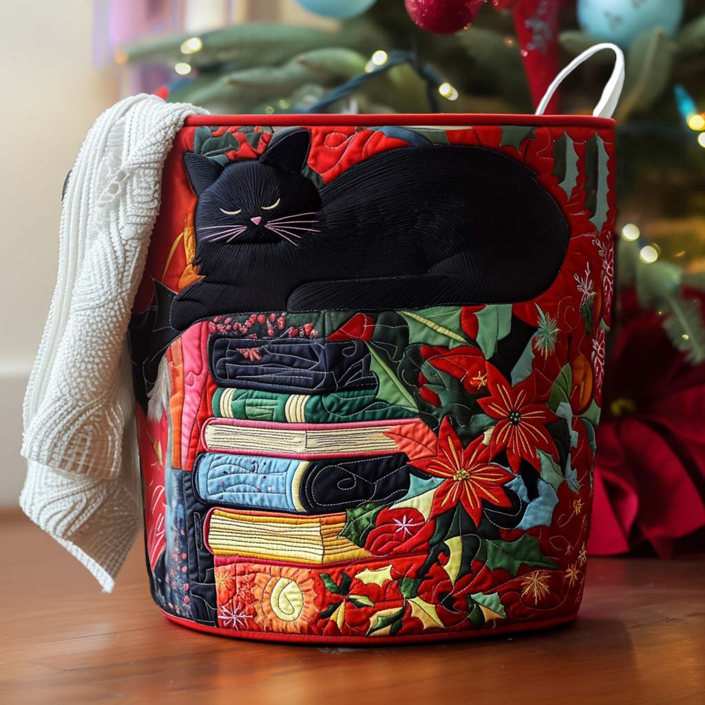 Holiday Whisker Reads Quilted Laundry Basket Best Foldable Laundry Basket Good Housewarming Gifts