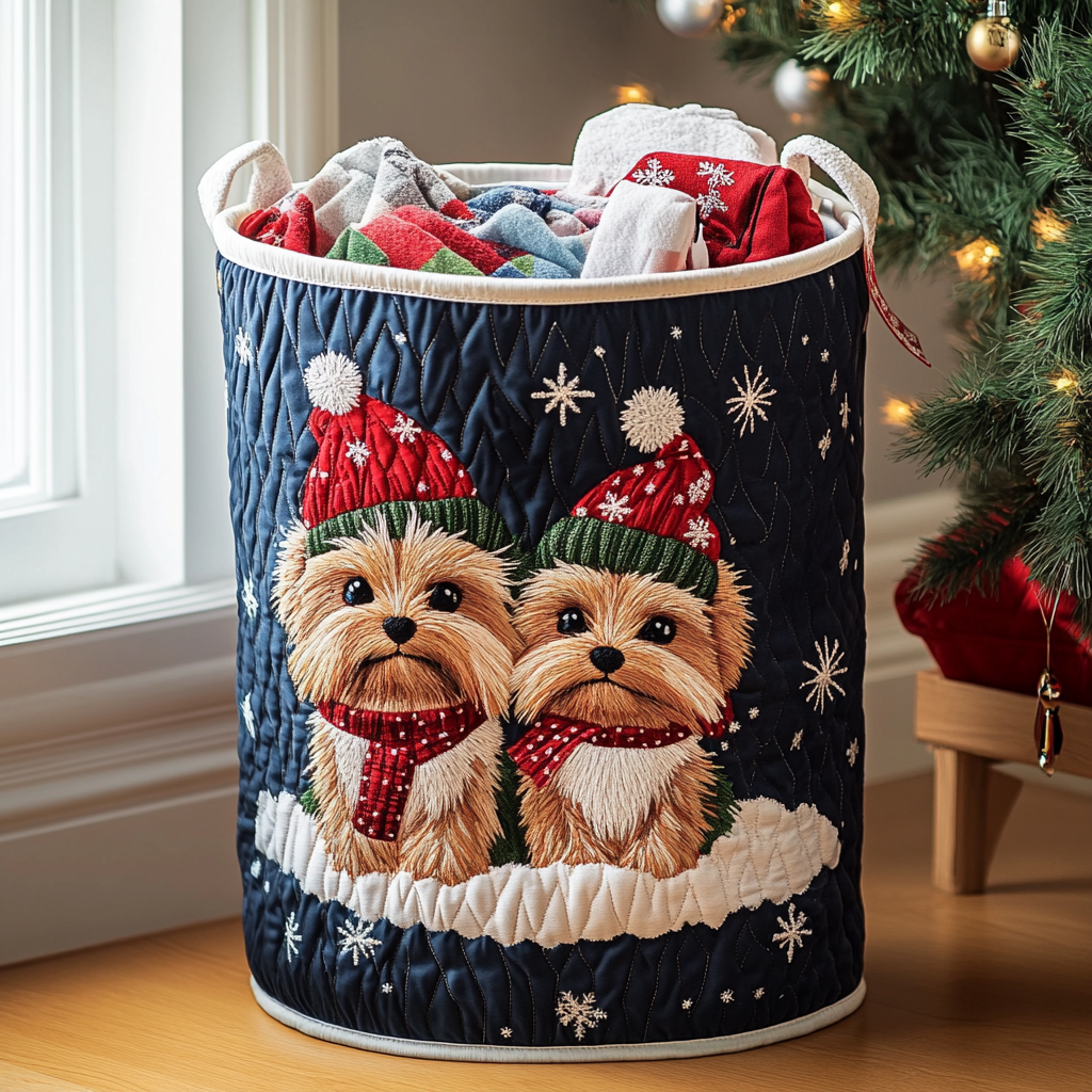 Holiday Whiskers Quilted Laundry Basket Unusual Laundry Basket Christmas Presents For Wife