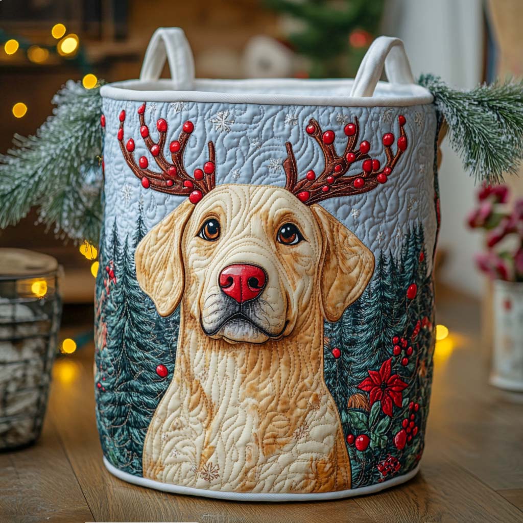 Holly Antler Quilted Laundry Basket The Laundry Basket Christmas Gifts For Labrador Lovers