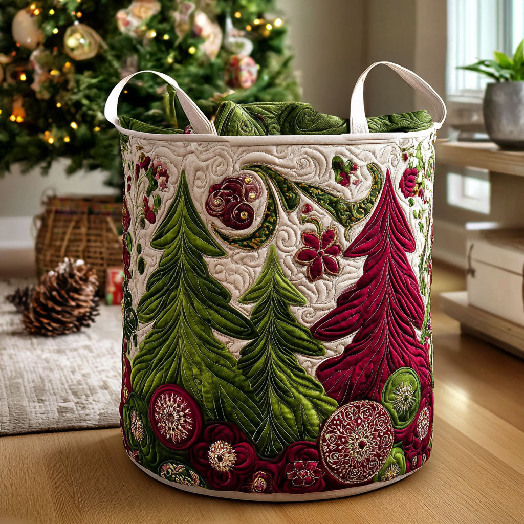 Holly Glow Quilted Laundry Basket Coolest Laundry Baskets Christmas Gifts For A Daughter In Law
