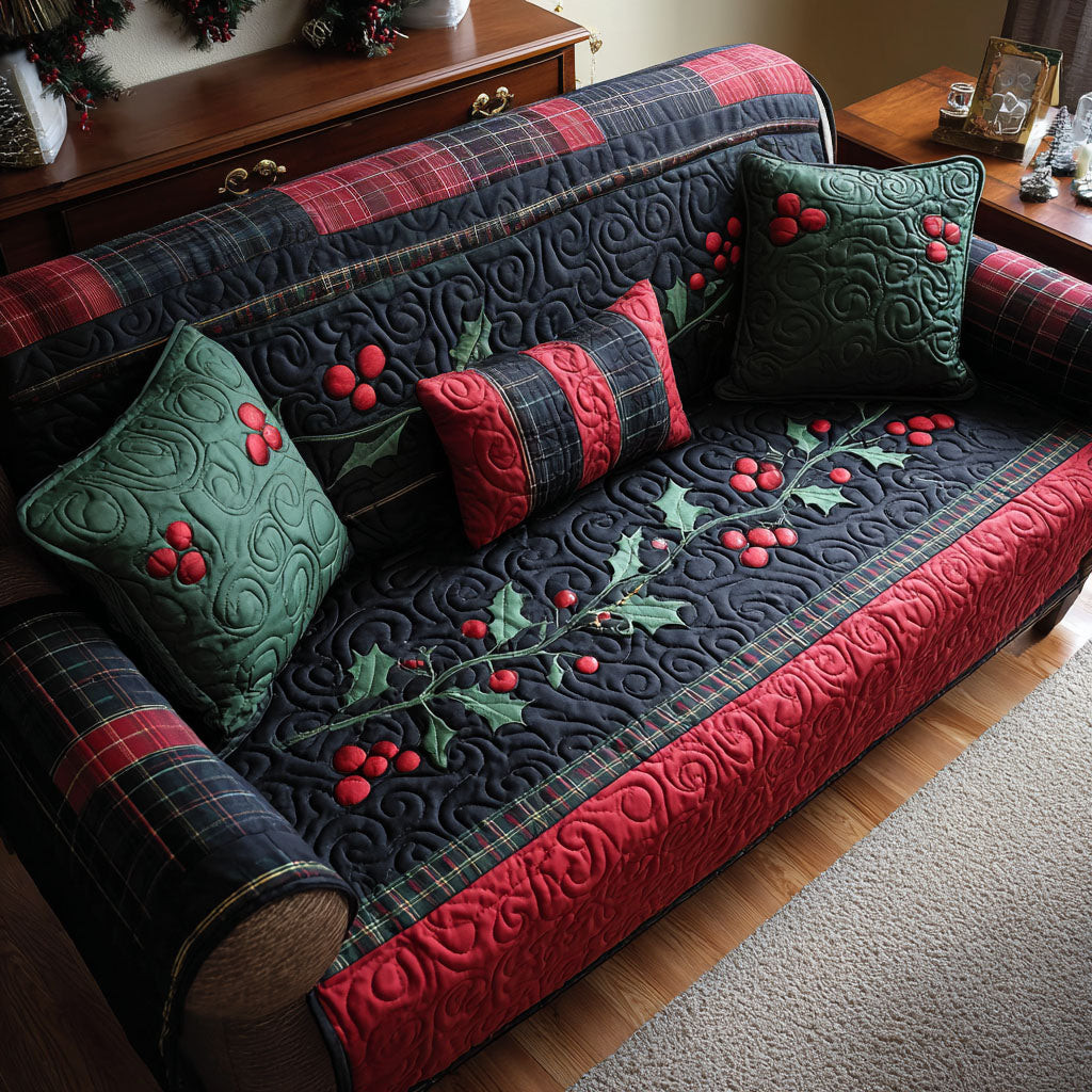 Holly Hearth Quilted Sofa Cover Couch Covers Holiday Gift Ideas