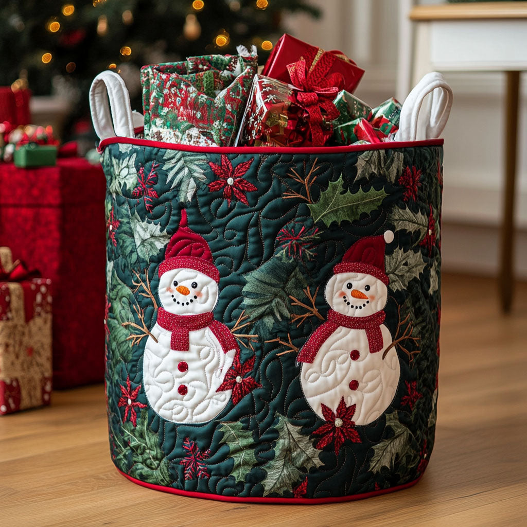 Holly Night Quilted Laundry Basket Clothes Hamper Great Presents For Grandma