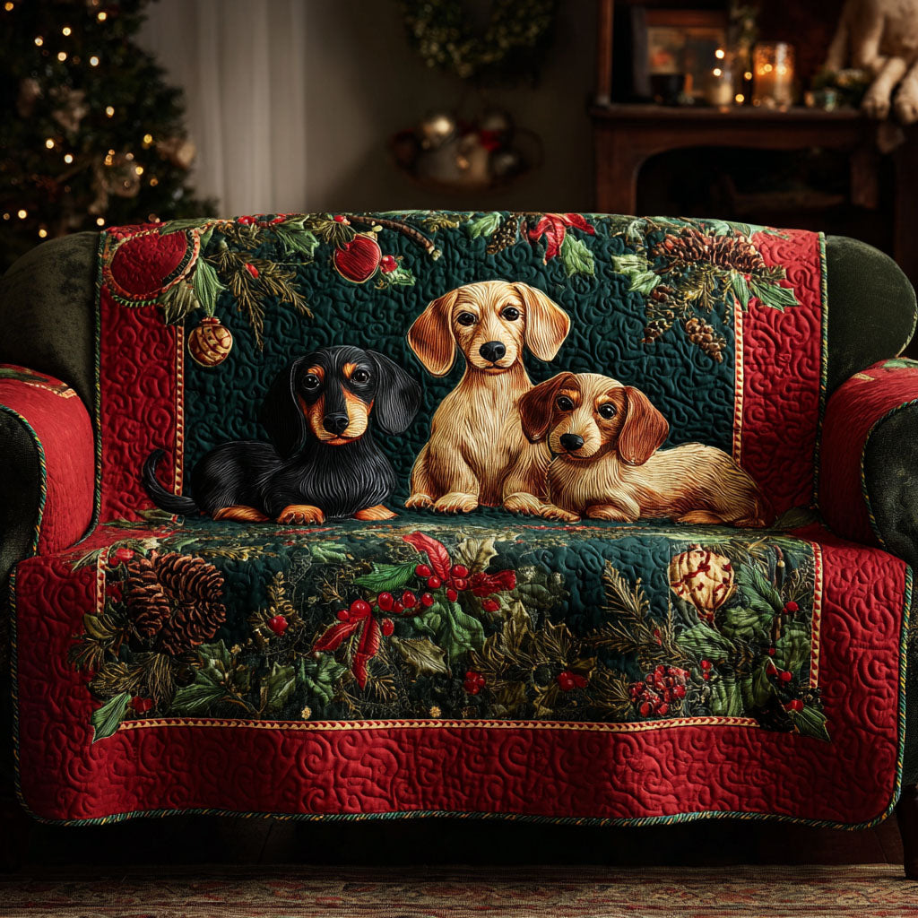 Holly Tail Companions Quilted Sofa Cover Christmas Decor Christmas Gifts For Men