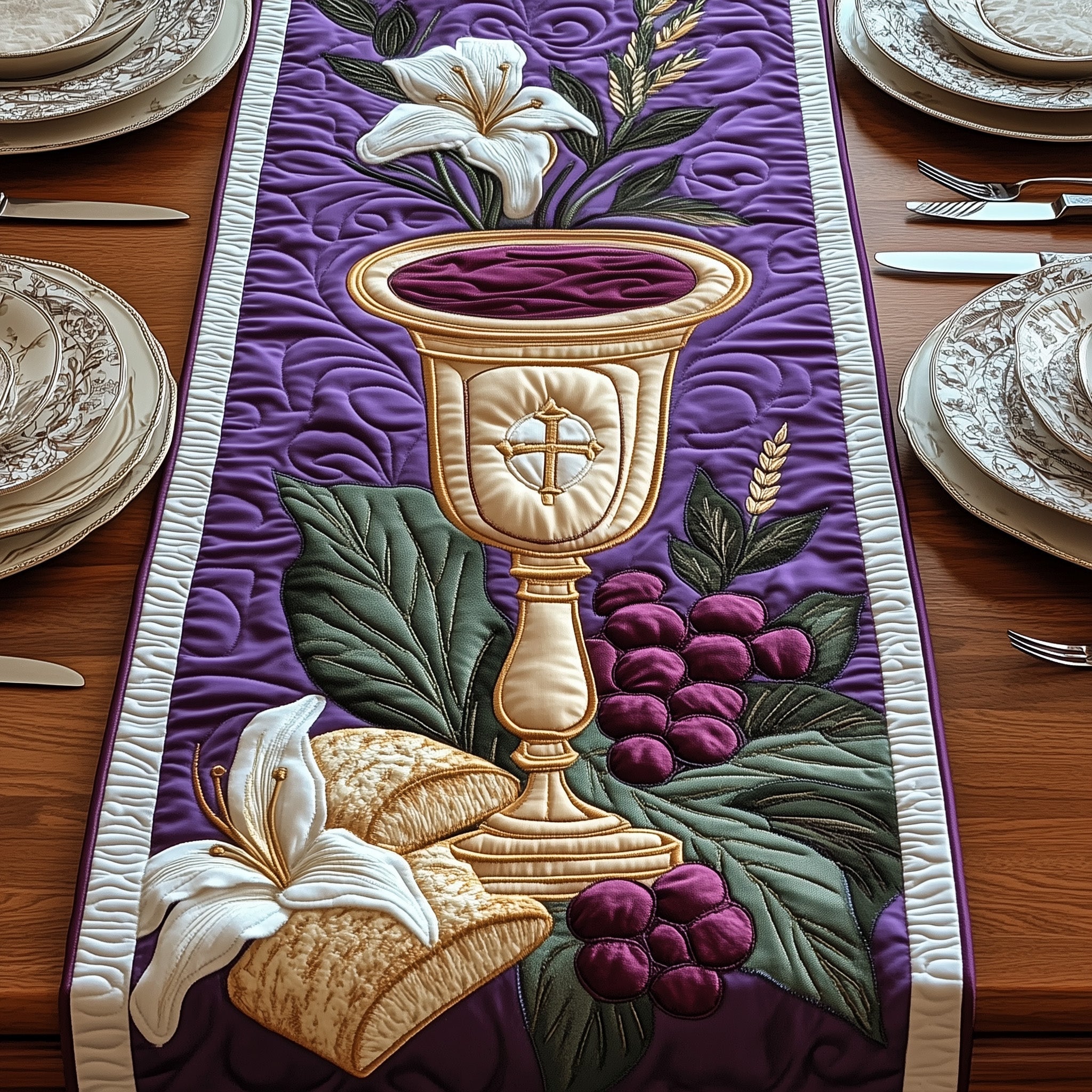 Holy Supper Quilted Table Runner Easter Bunny Table Runner Easter Gifts For Her
