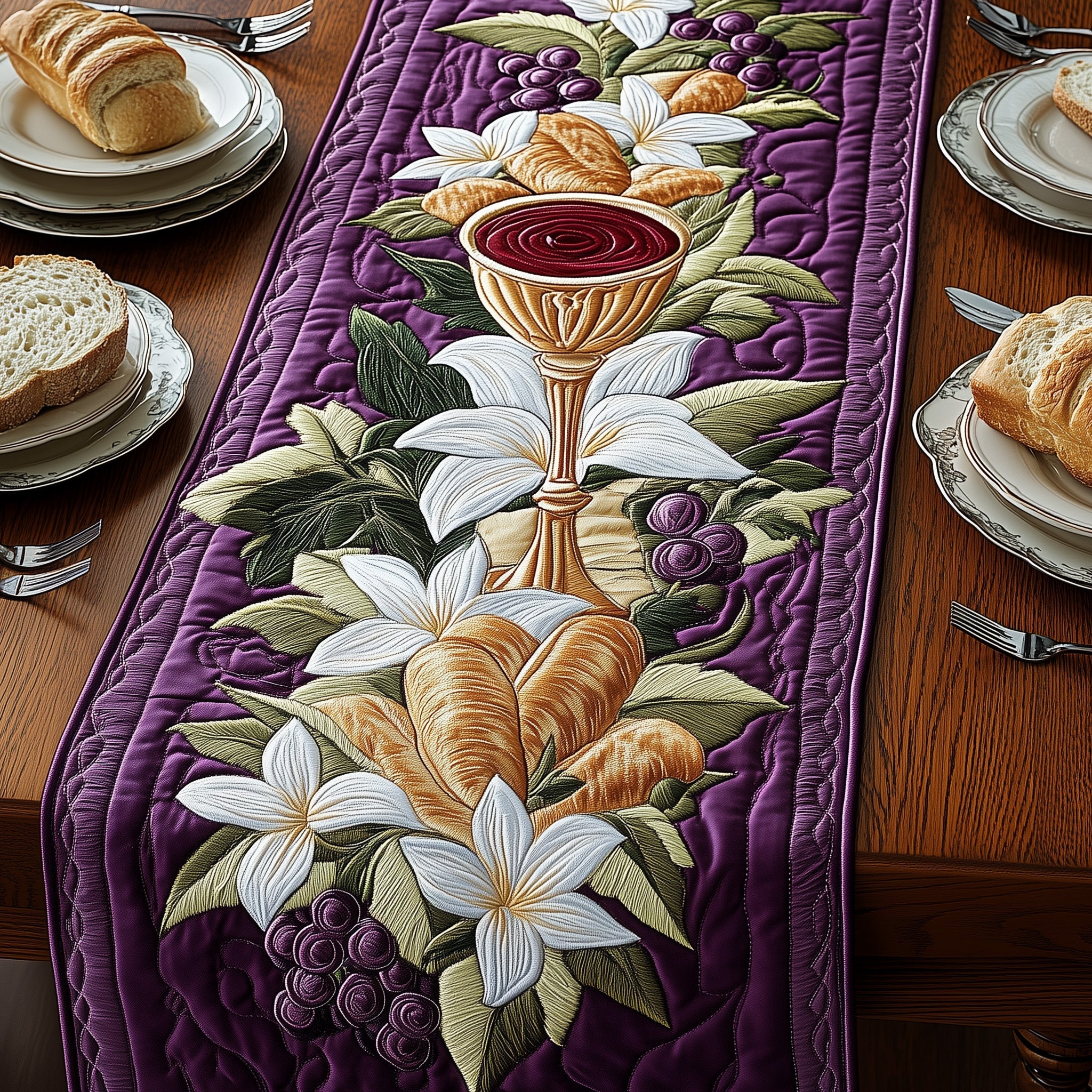Holy Supper Quilted Table Runner Easter Dining Table Decor Easter Gifts For Him