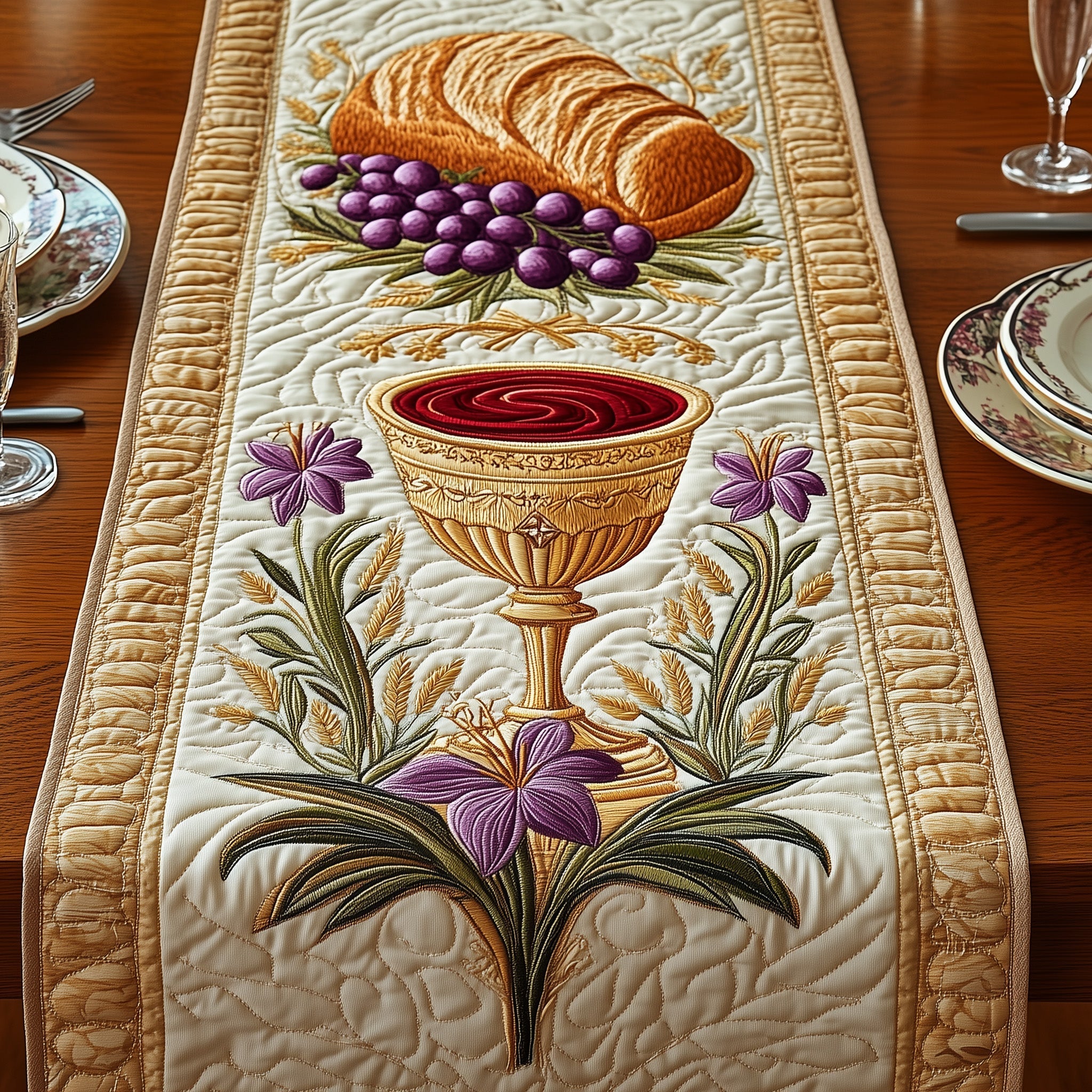 Holy Supper Quilted Table Runner Table Runner Easter Cute Easter Gifts