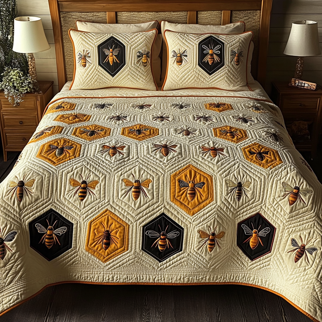 Honey Bee Dreams Quilted Bedding Set Best Bed Sheet Set Bee Mothers Day Gifts