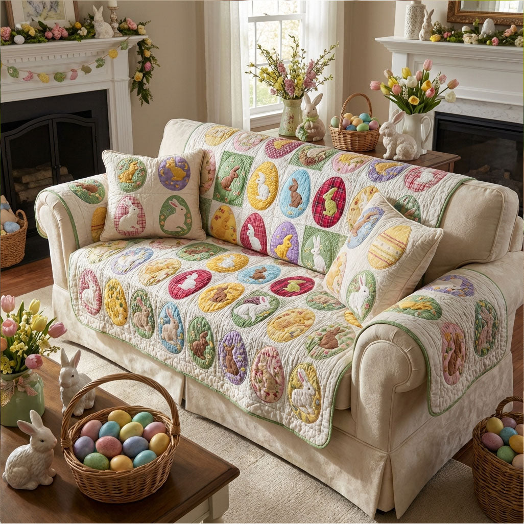 Hop Into Bloom Quilted Sofa Cover Sofa Covers For Sale Unique Easter Gifts Holiday