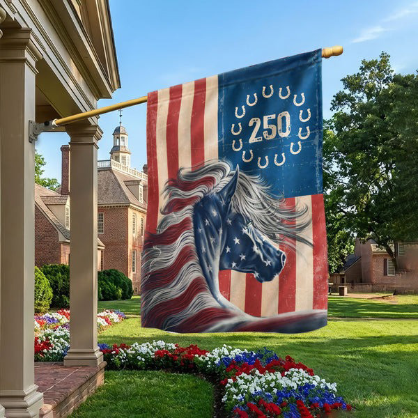 Horse America 250th Anniversary Flag Patriotic USA Flag Gifts For Horse Lovers