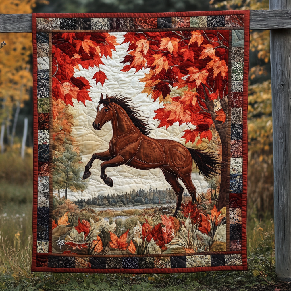 Horse Autumn Gallop Quilted Blanket Best King Sheets Top 10 Father's Day Gifts