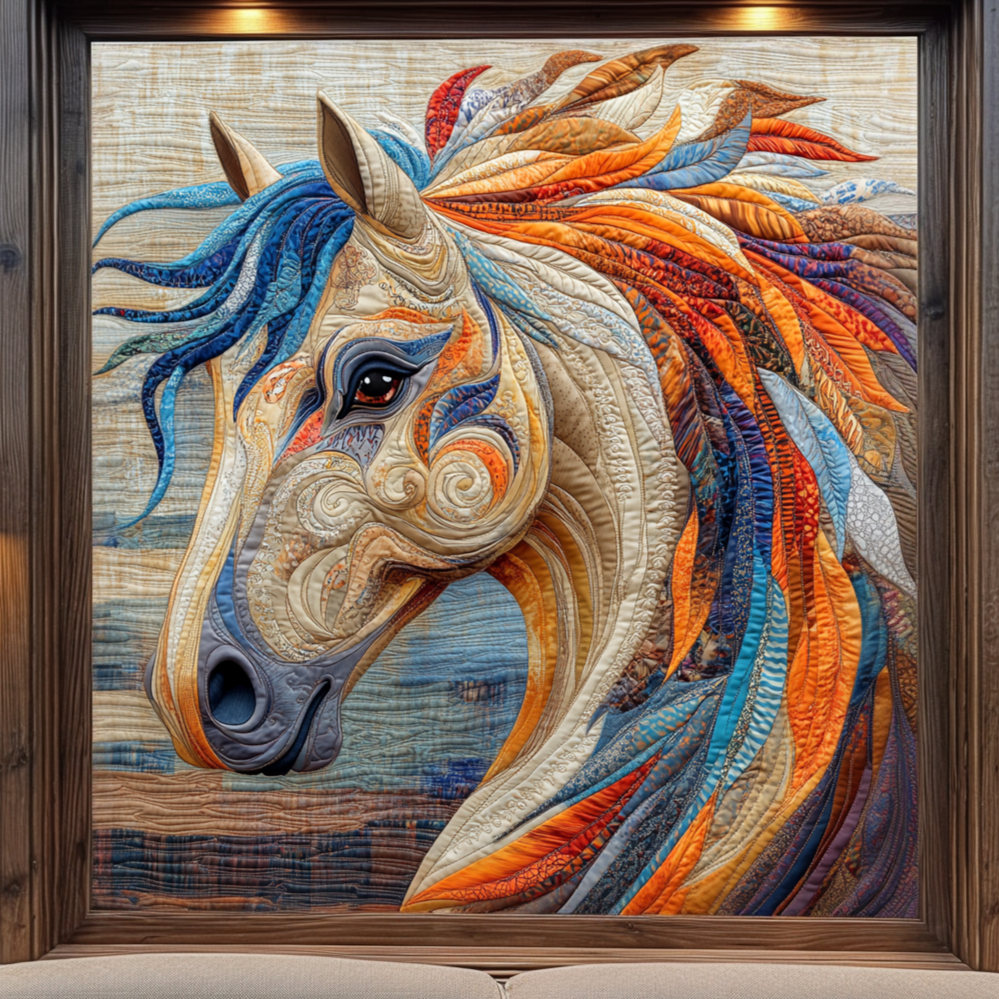 Horse Colorful Mane Quilted Blanket Quilt Comforter Sets Special Fathers Day Presents
