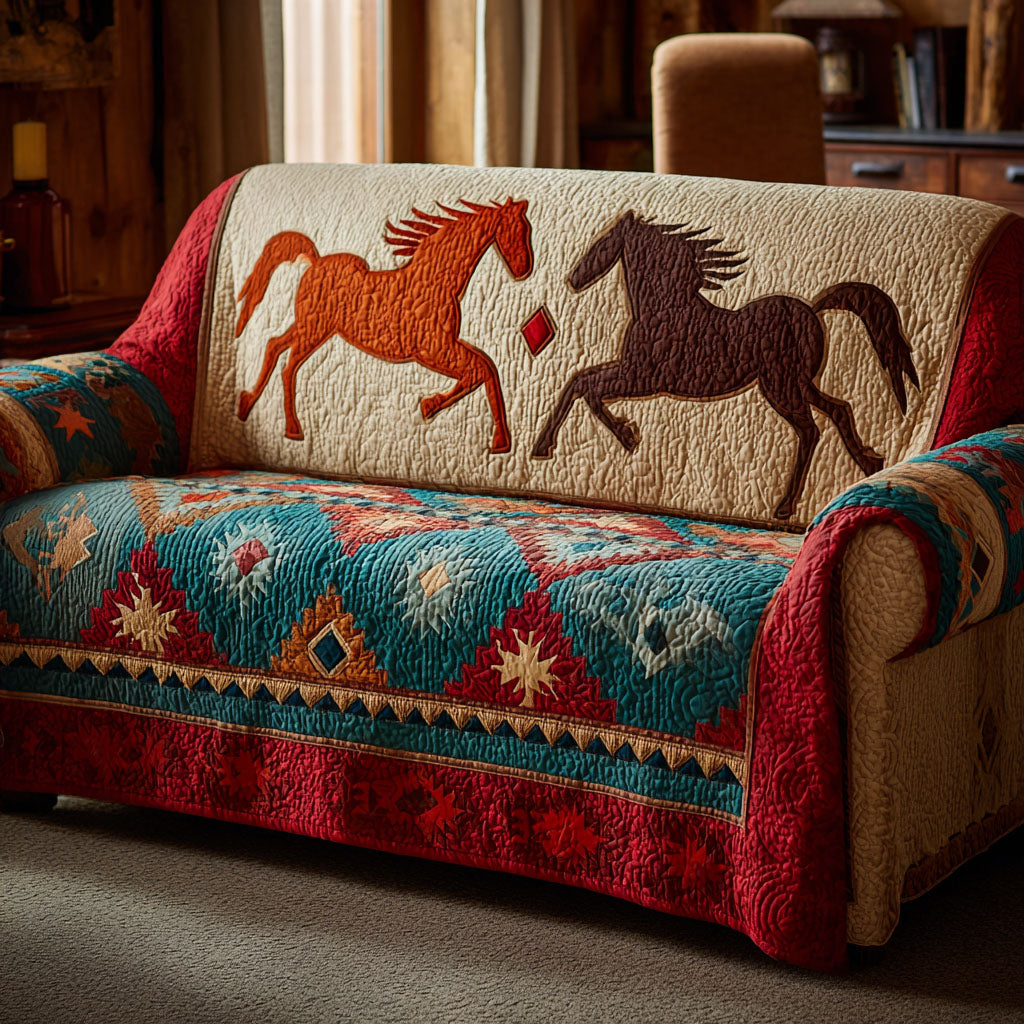 Horse Dream Quilted Sofa Cover The Best Couch Covers Gifts For Horse Racing Fans