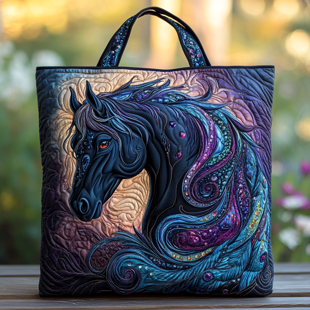 Horse Gallop Quilted Tote Bag Cool Tote Bags For Women Mother's Day Presents For Daughter