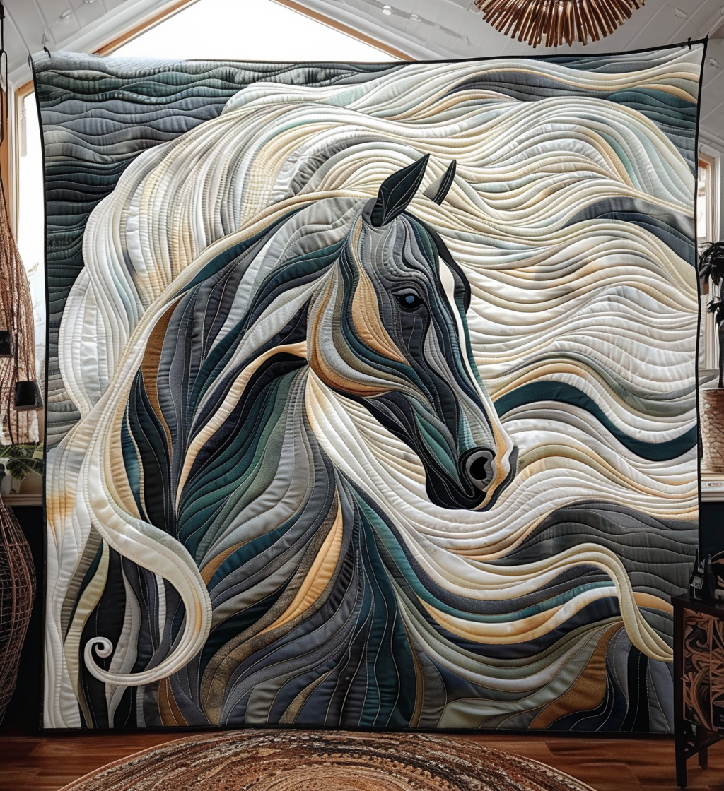 Horse Grace Quilted Blanket Comforter Sets Queen Fathers Day Presents
