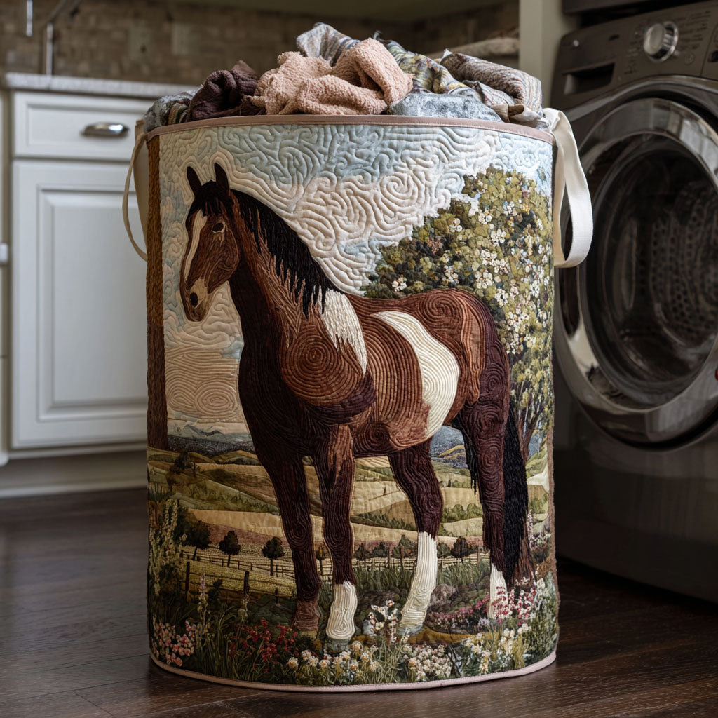Horse Journey Quilted Laundry Basket Home Decor Cool Horse Gifts