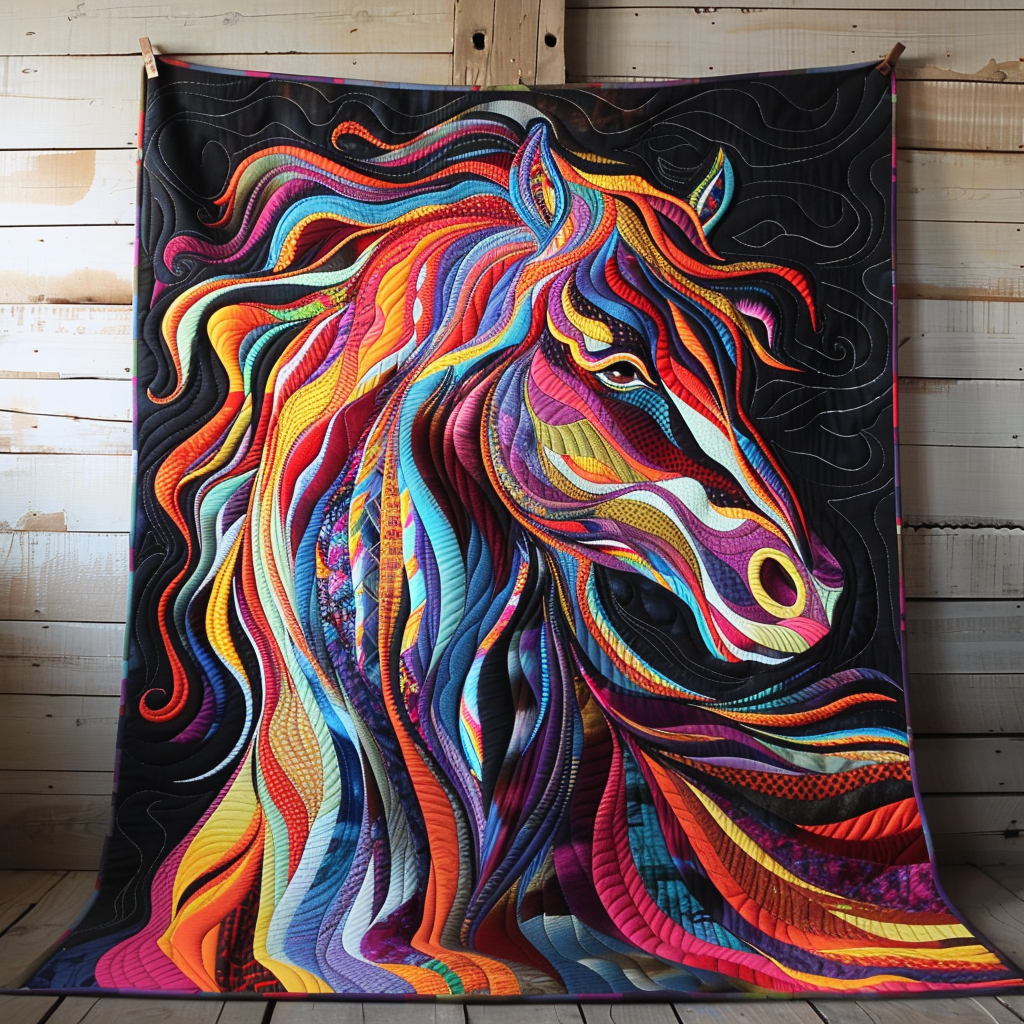 Horse Lover's Dream Quilted Blanket Aesthetic Room Decor Father's Day Presents For Husband
