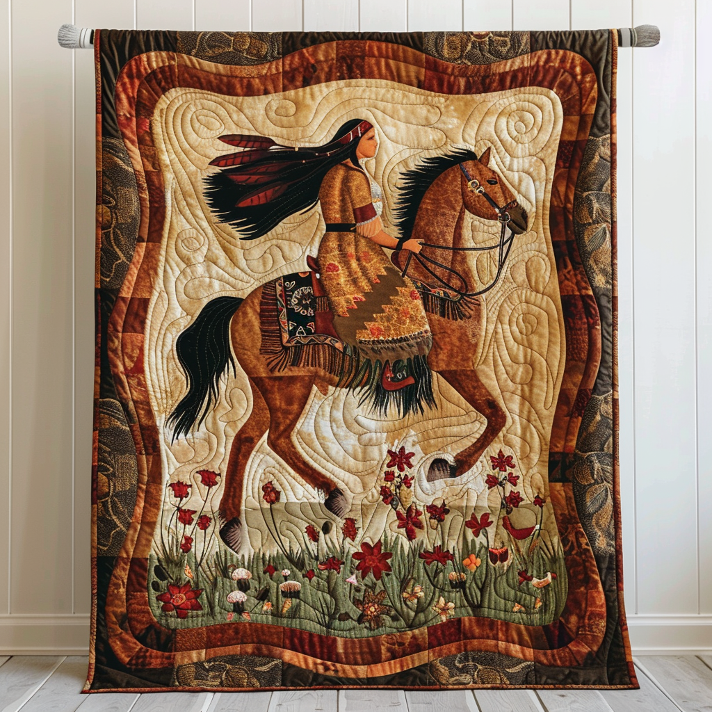 Horse Native American Quilted Blanket Bedroom Decor Ideas Gifts For Father's Day From Wife