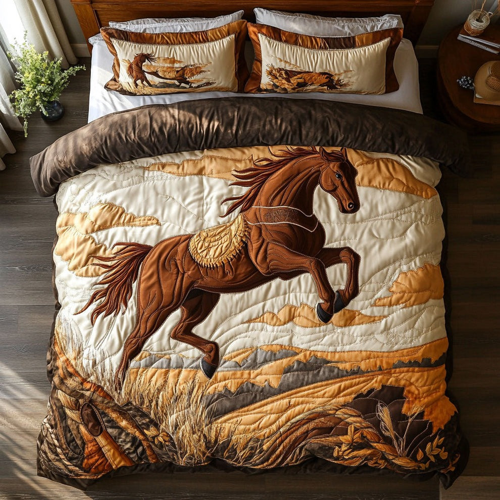 Horse Quilted Bedding Set Christmas 2025 Gifts For People Who Love Horses