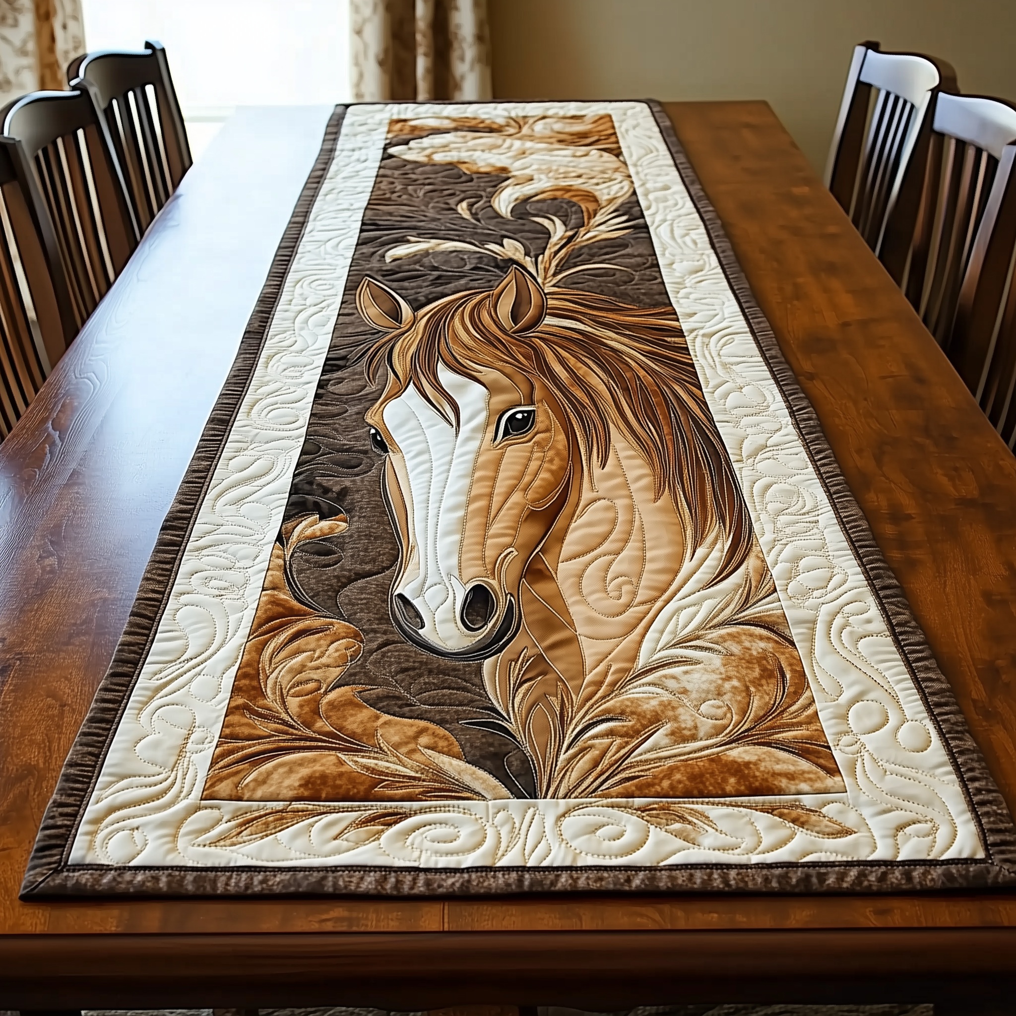 Horse Quilted Table Runner Dining Room Runner Best Gifts For Horse Riders