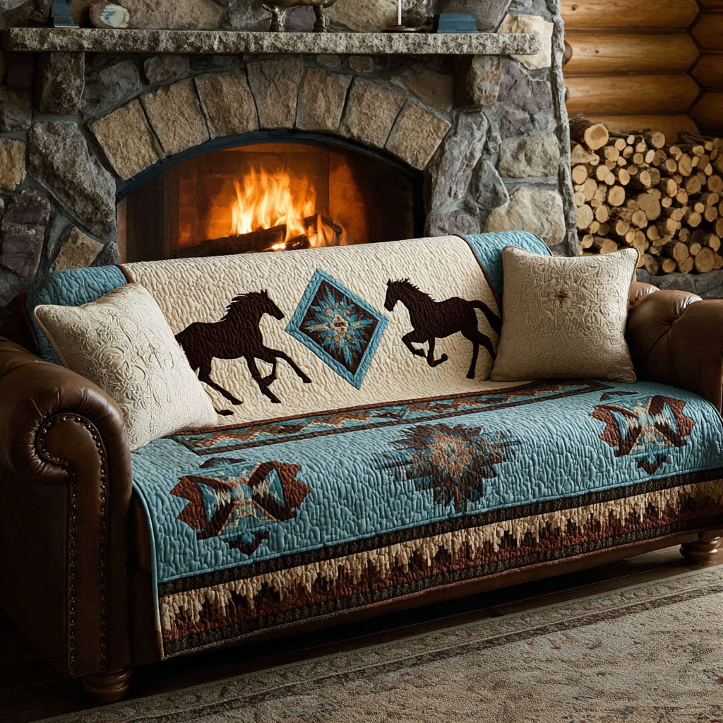Horse Sky Quilted Sofa Cover Best Slip Cover Sofa Best Gifts For Horse Lovers