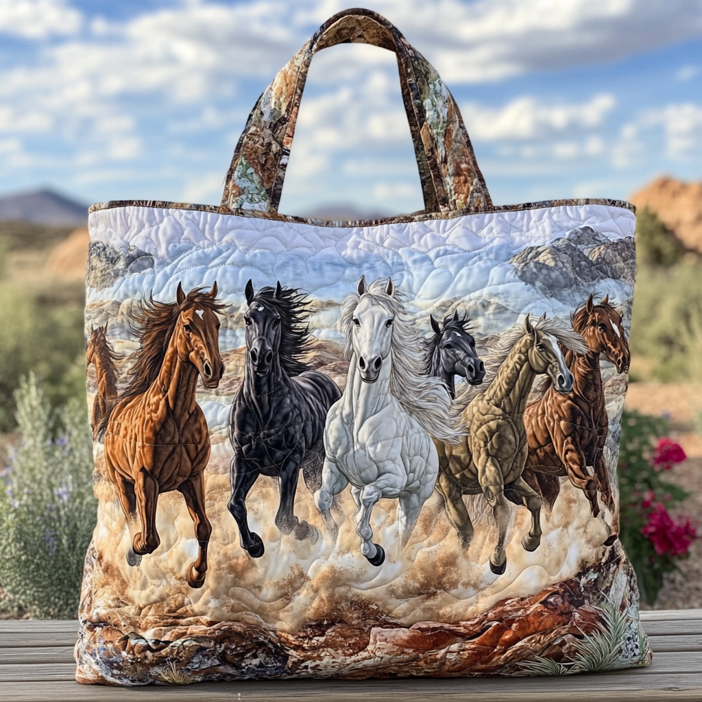 Horse Spirit Quilted Tote Bag Most Popular Shoulder Bags Present For Mom