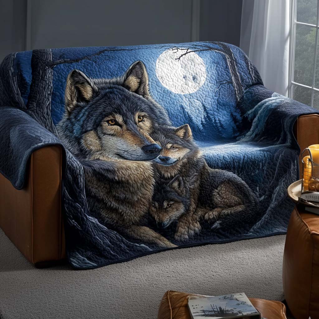 Howl at Moon Quilted Sofa Cover Best Slip Cover Sofa Unique Gifts For Wolf Lovers