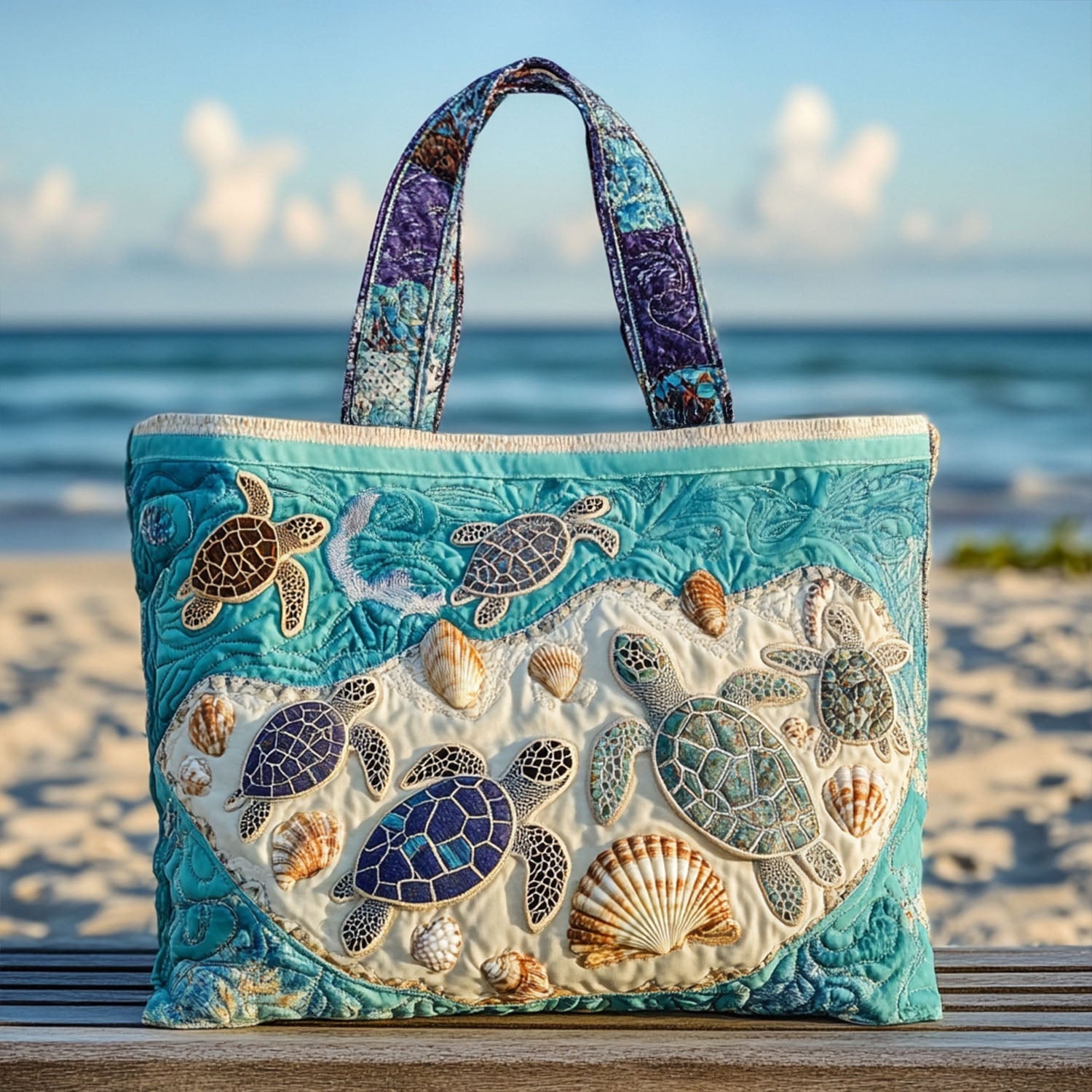 Hug-a-Turtle Quilted Tote Bag Best Tote Handbags Mother's Day Gift Ideas