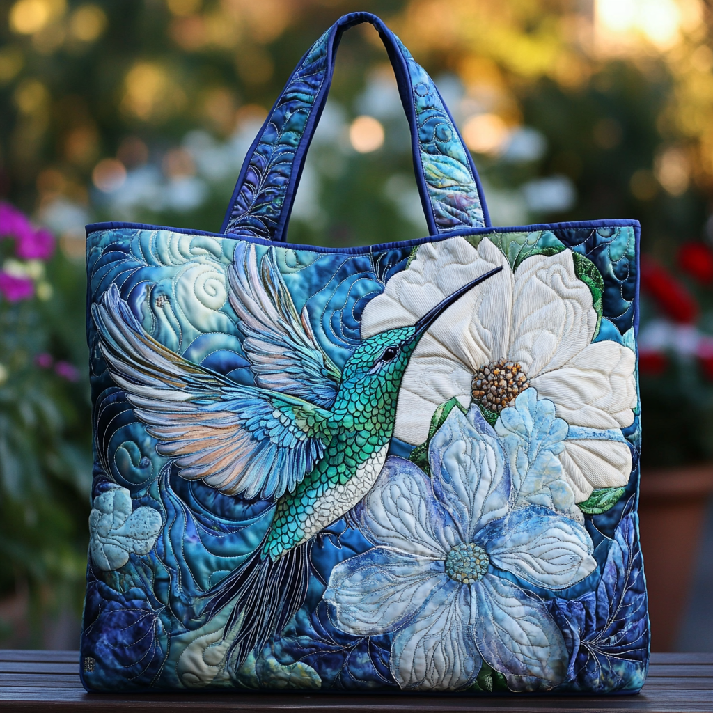 Hummingbird Beauty Quilted Tote Bag Trendy Bags For Women Gift Items For Mother