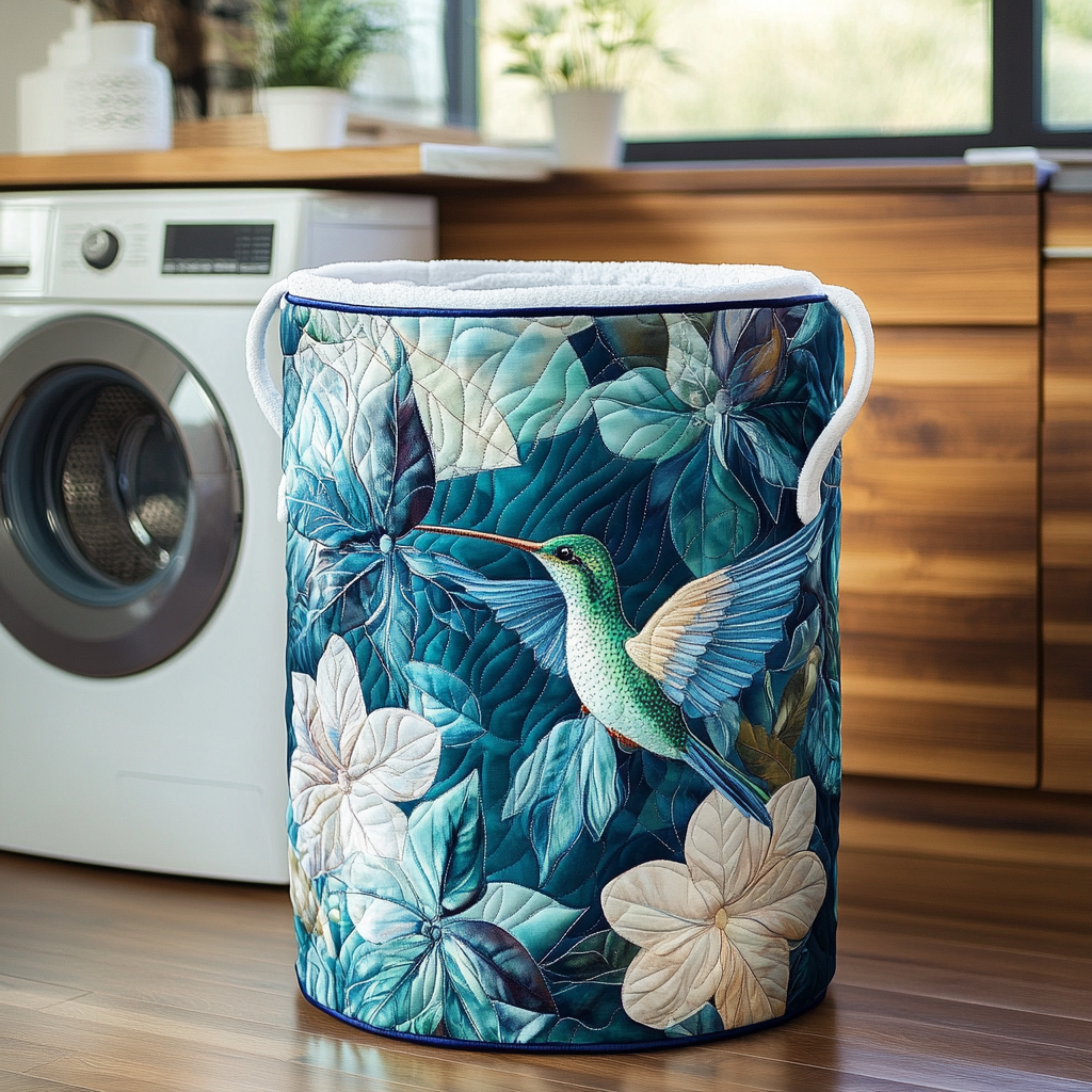 Hummingbird Bliss Quilted Laundry Basket Rustic Laundry Hamper Gifts For Hummingbird Watchers
