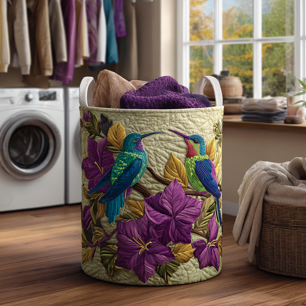 Hummingbird Bloom Quilted Laundry Basket Best Laundry Hamper Awesome Hummingbird Gifts