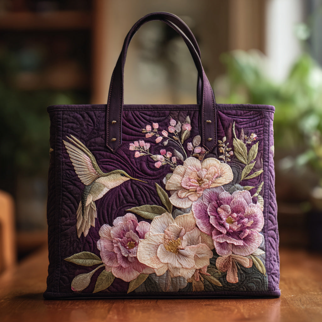 Hummingbird Bloom Quilted Tote Bag Best Bags For Women Ladies Xmas Present Ideas