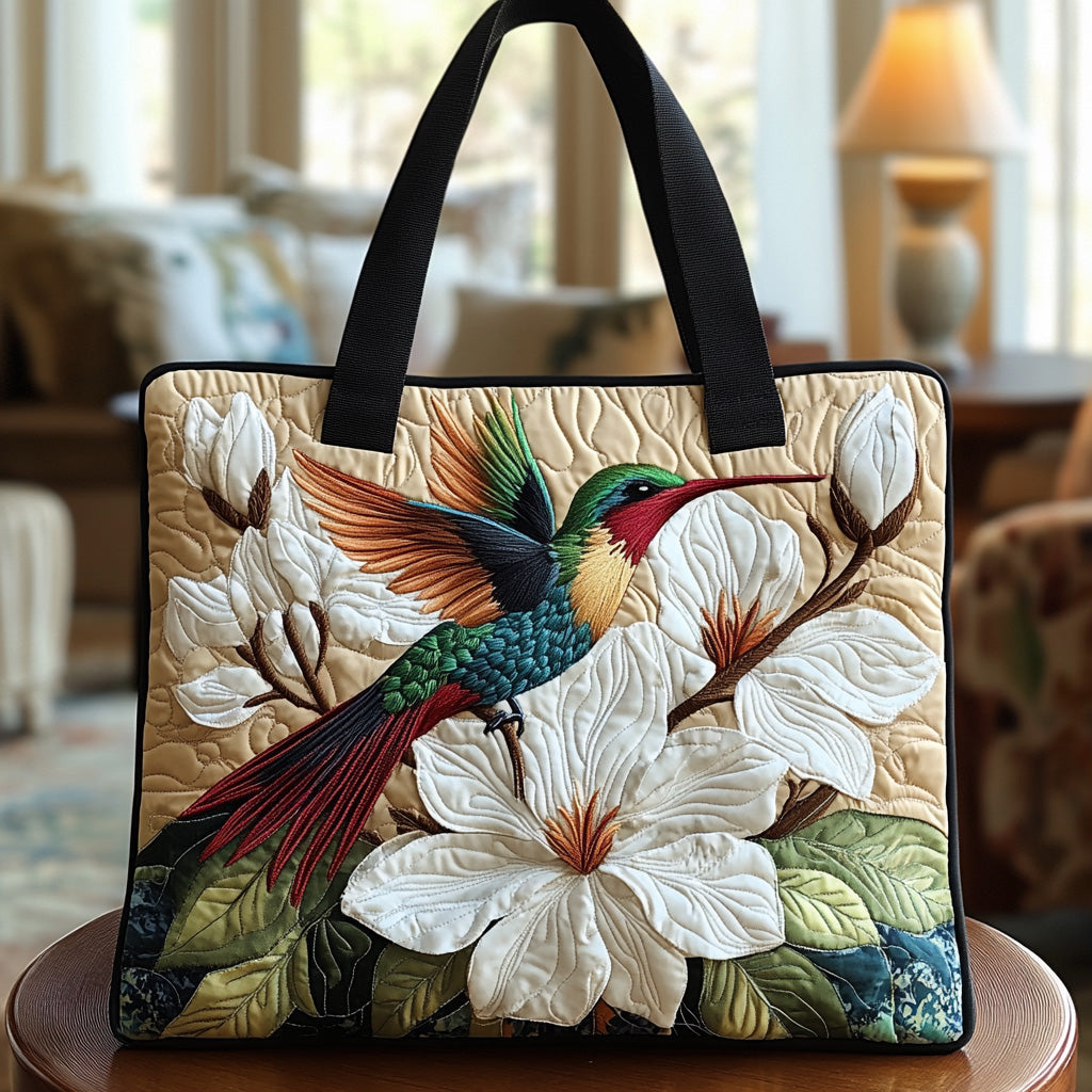 Hummingbird Bloom Quilted Tote Bag Most Popular Shoulder Bags Gifts For Mum