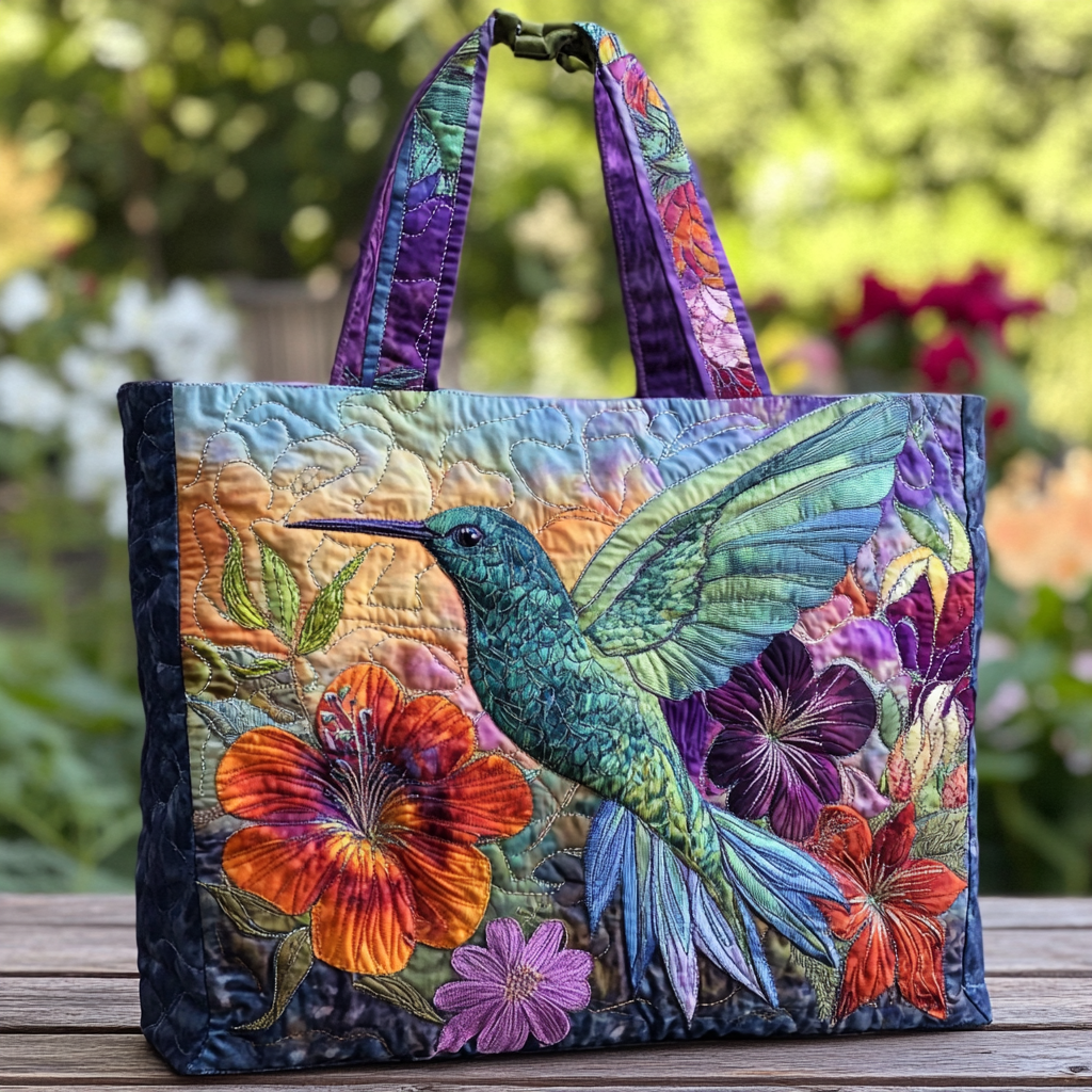 Hummingbird Charm Quilted Tote Bag Shoulder Bags For Women Perfect Gifts For Mom