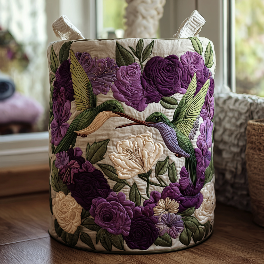 Hummingbird Delight Quilted Laundry Basket Unique Cool Laundry Basket The Hummingbird Gift
