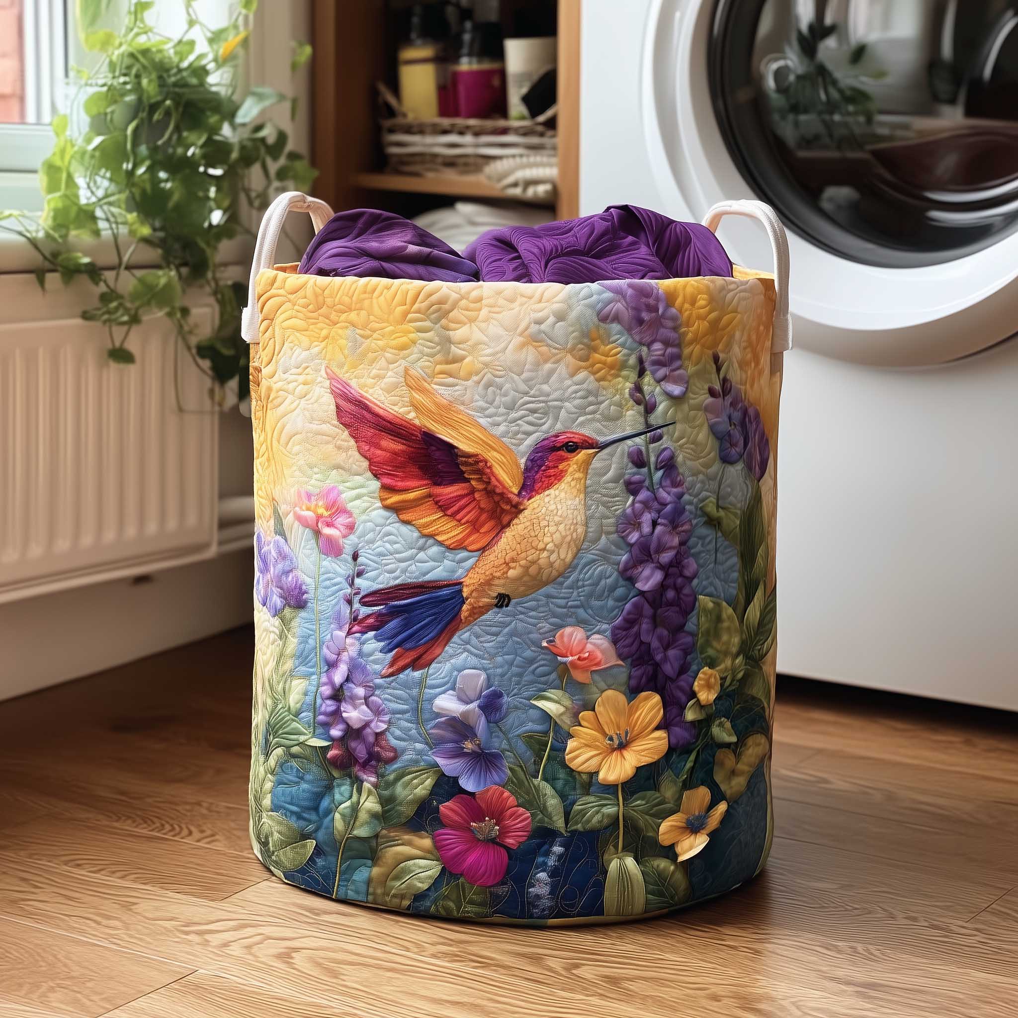 Hummingbird Harmony Quilted Laundry Basket Unique Laundry Hamper Ideas Xmas Ideas For Grandma