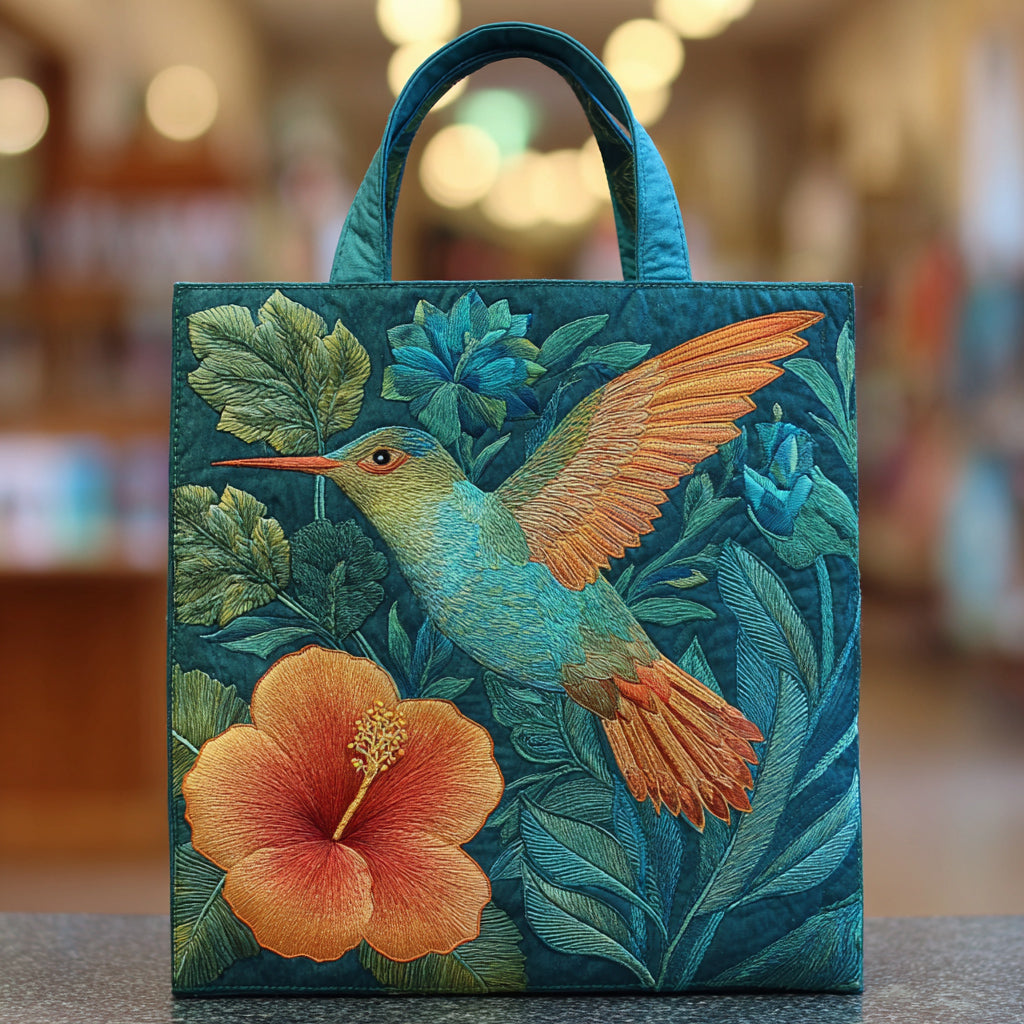 Hummingbird Hibiscus Quilted Tote Bag The Best Tote Bag Christmas Gift Ideas For Mom