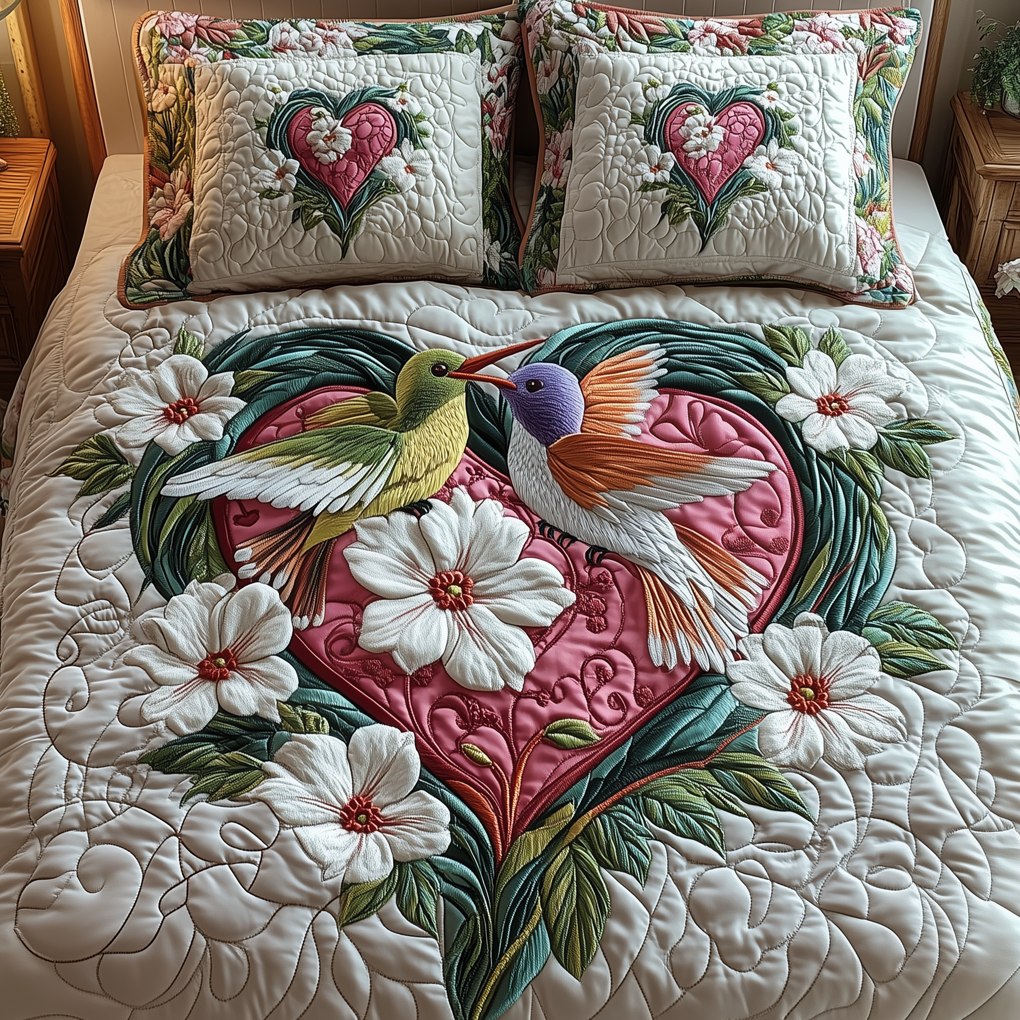 Hummingbird Love Quilted Bedding Set Bedding Decor Beautiful Hummingbird Gifts