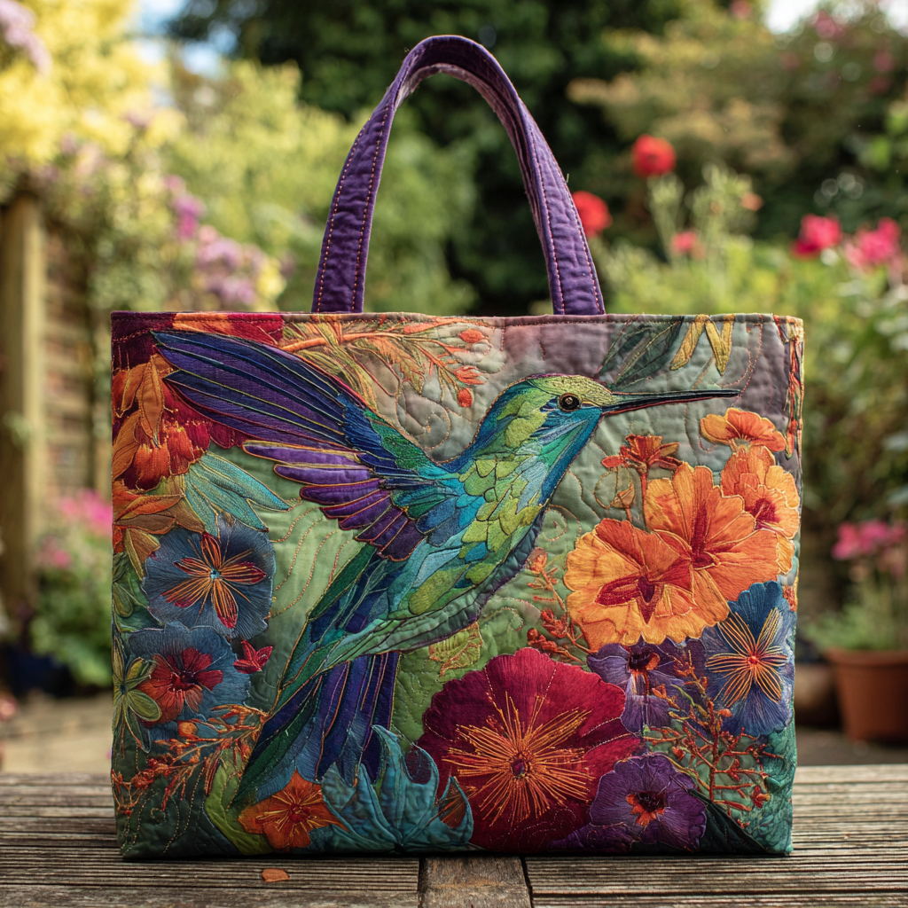 Hummingbird Magic Quilted Tote Bag The Perfect Everyday Tote Bag Gifts For Mom