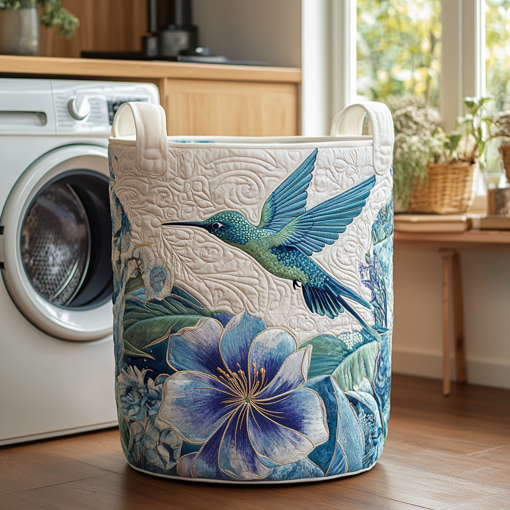 Hummingbird Nest Quilted Laundry Basket Unusual Laundry Basket Hummingbird Gifts For Women
