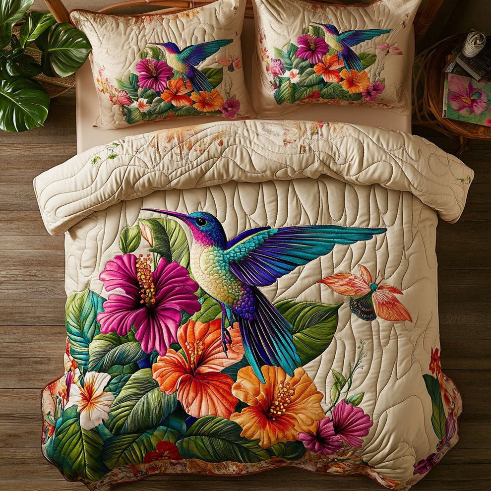 Hummingbird Quilted Bedding Set Beautiful Hummingbird Gifts For Mother