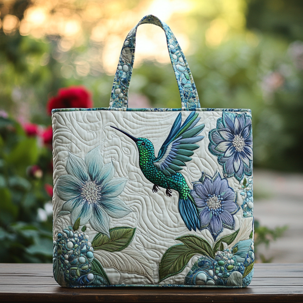 Hummingbird Song Quilted Tote Bag Best Everyday Tote Bag Best Gift Ideas For Mom