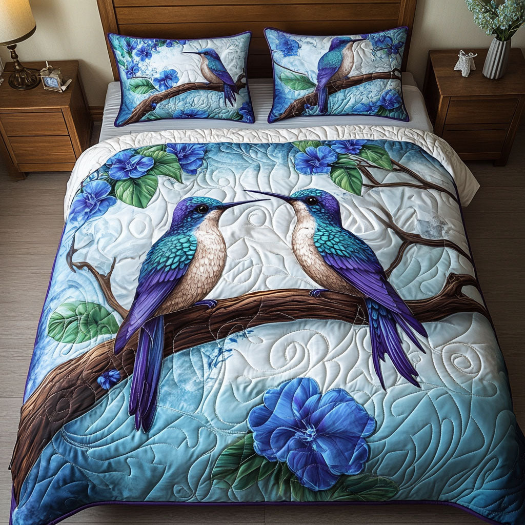 Hummingbird Whisper Quilted Bedding Set Best Comforter Sets Hummingbird Gifts For Sisters