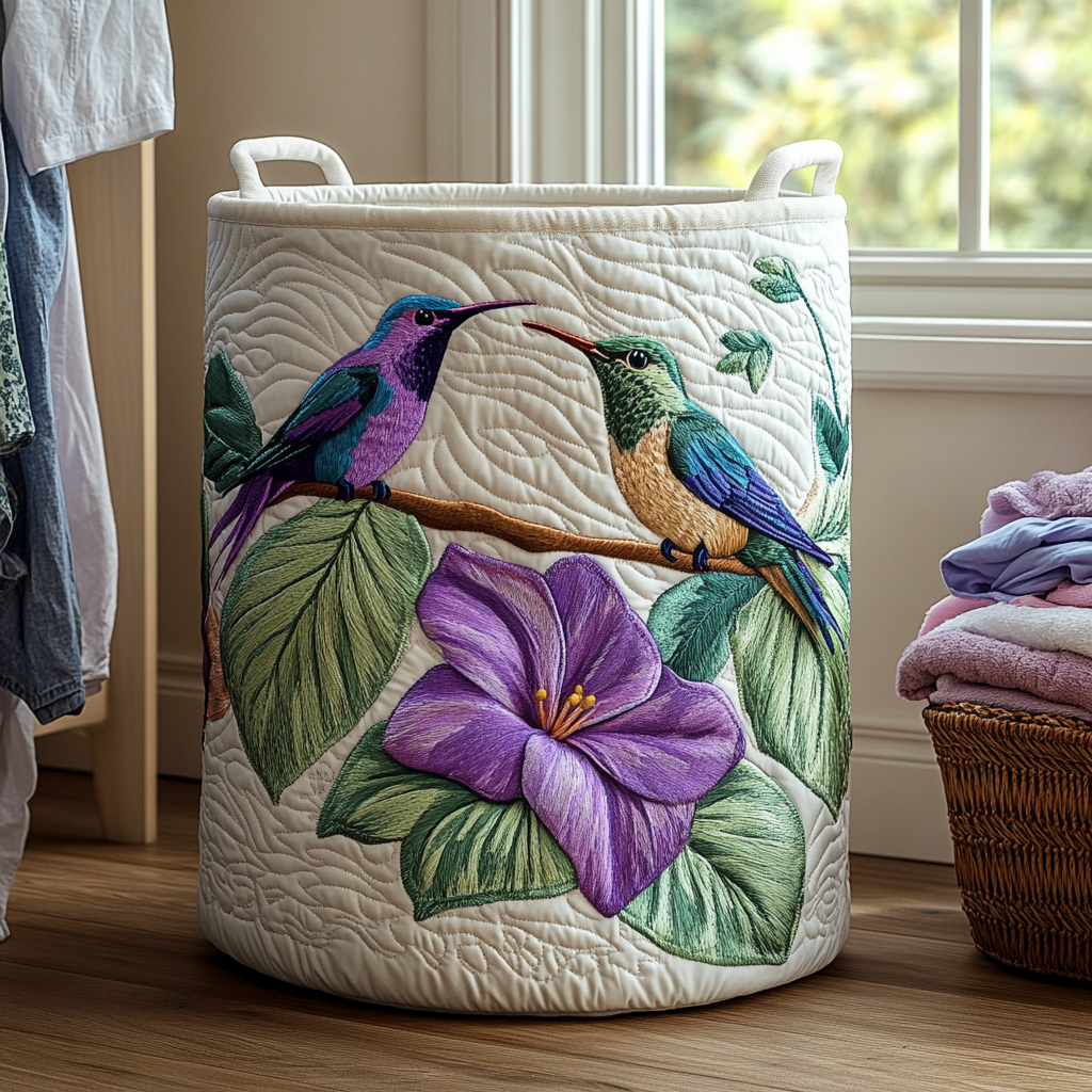 Hummingbird Whisper Quilted Laundry Basket Best Looking Laundry Hampers Hummingbird Gifts For Men