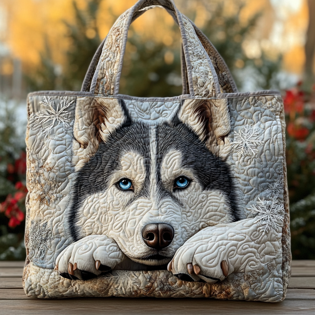 Husky Glow Quilted Tote Bag Most Popular Shoulder Bags Mothers Day Gift Special