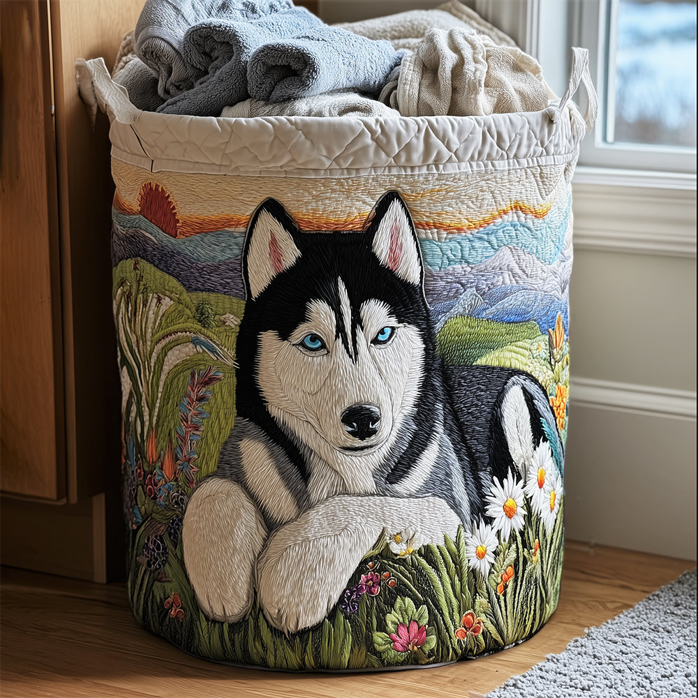 Husky Magic Quilted Laundry Basket Home Decor Stores Gifts For Husky Lovers