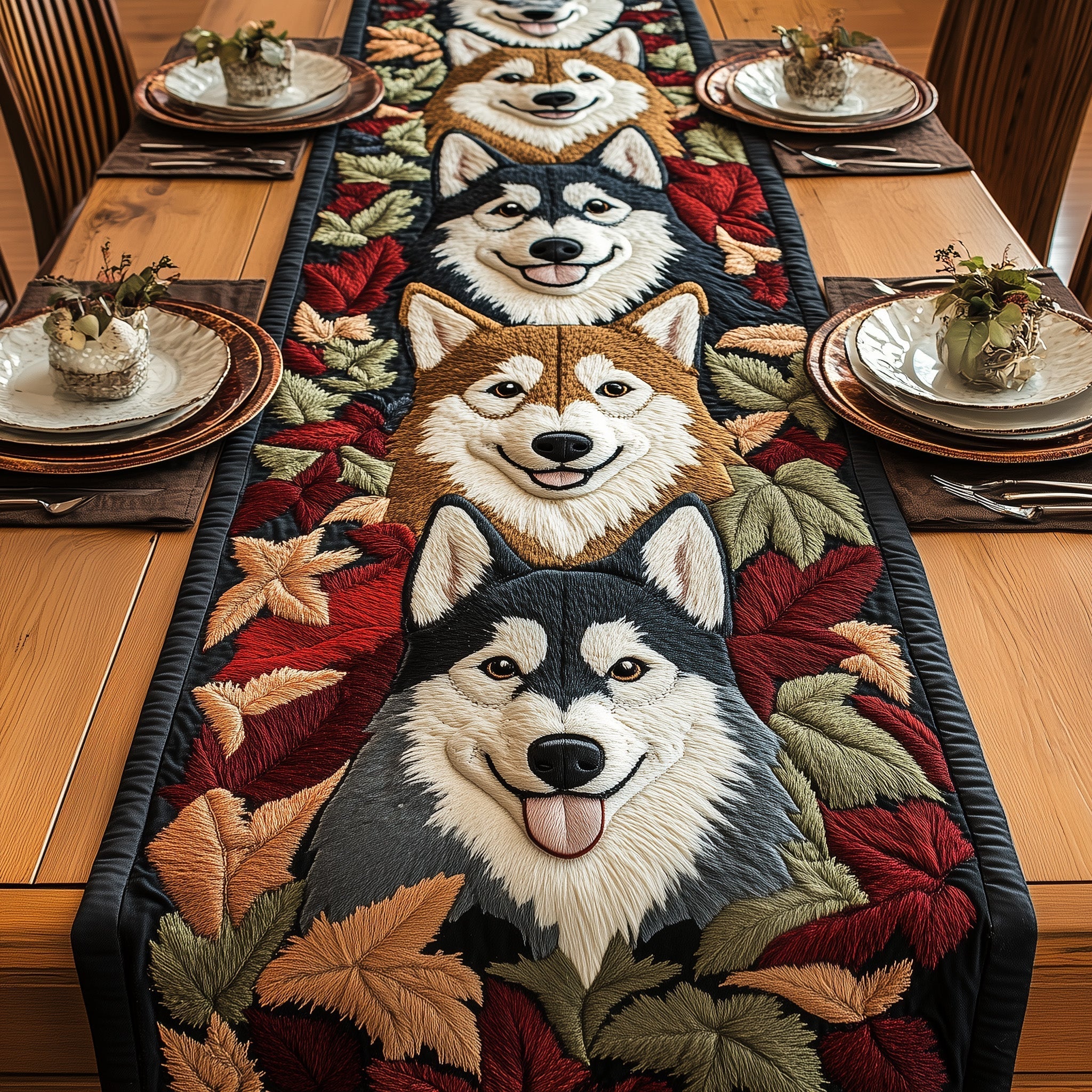 Husky Quilted Table Runner Dining Table Decor Ideas Best Gifts For Husky Owners