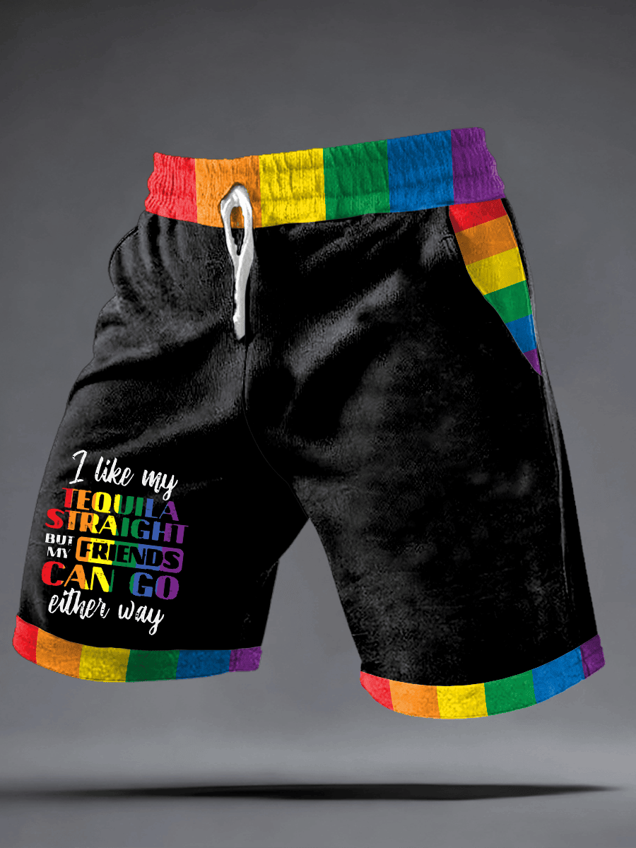 I Like My Tequila Straight Funny Shorts Sassy Pride Merch Hilarious Gift For Party Lovers - Image 2